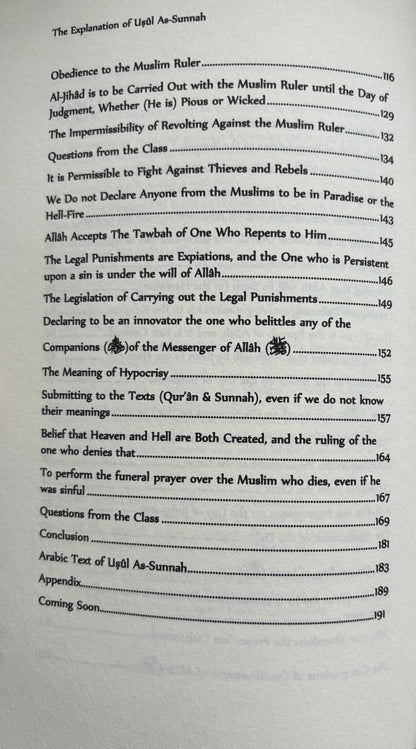 An Explanation of Imam Ahmad´s Foundations of The Sunnah
